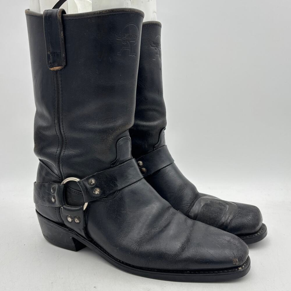 Vintage Ameritech Black Leather Engineer Boots Mens 10.5D Harness Workwear Biker